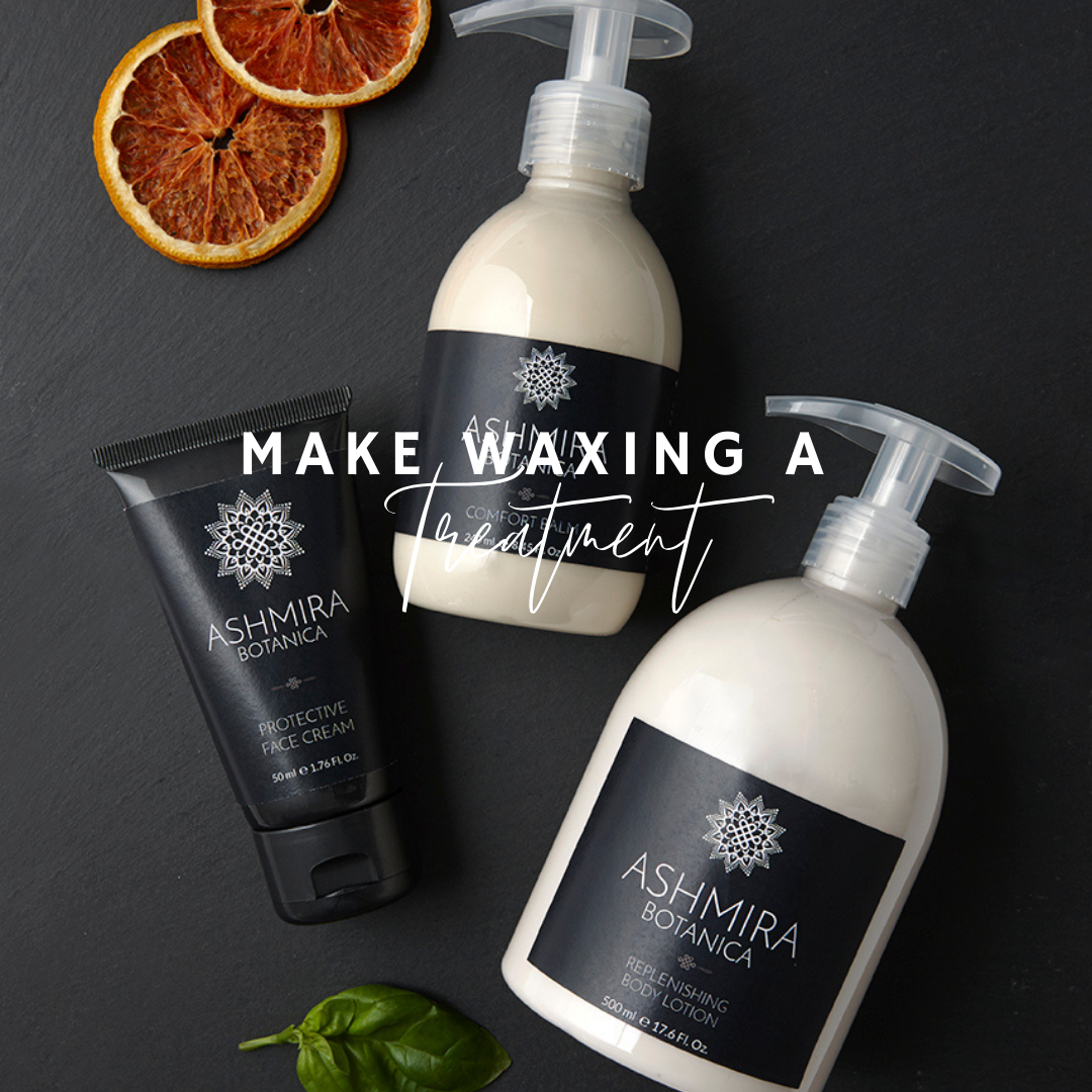 three after wax products with the words make waxing a treatment
